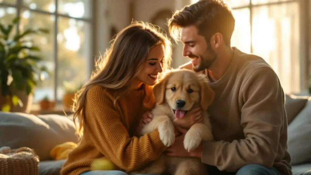 New pet owner with a puppy learning about pet insurance